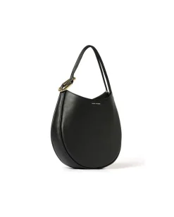 Women's Hobo Bag Black Calf Leather - Handbags