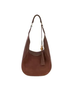 Women's Hobo Bag Chocolate Cow Leather - Handbags Brown