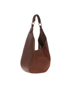 Women's Hobo Bag Chocolate Cow Leather - Handbags Brown