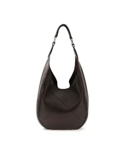 Women's Hobo Bag Dark Oak Cow Leather - Handbags Brown