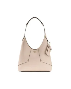 Women's Hobo Bag Stone Polyurethane - Handbags Beige