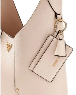Women's Hobo Bag Stone Polyurethane - Handbags Beige