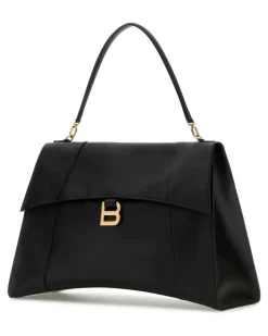 Women's Hourglass Top Handle Bag Black Calf hourglass
