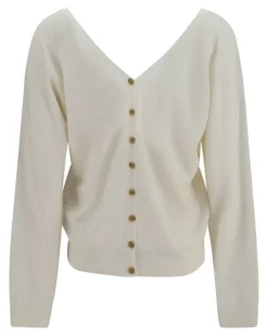 Women's Jiani Cashmere Cardigan Cream Kashmir-Capra Hircus Kashmir/capra Sweater White
