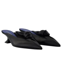 Women's Kitten Bow Pump Black Lambskin