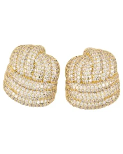 Women's Knot Earrings Self Portrait Metal Gold Jewelry-Watches
