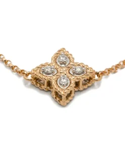 Women's 18kt Rose Gold Diamond Flower Bracelet Aw25 W
