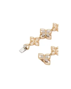 Women's 18kt Rose Gold Princess Flower Dubai Diamond Bracelet Continuty