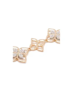 Women's 18kt Rose Gold Princess Flower Dubai Diamond Bracelet Continuty