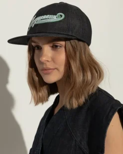 Women's La Casquette Logo Embroidered Baseball Cap Blue Accessories > Beanies & Hats Navy