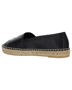 Women's Lambskin Espadrilles Nero Flat Shoes Black