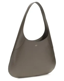 Women's Large Joan Hobo Shoulder Bag Elephant Calf Leather Bos Taurus Handbags Hand Gray