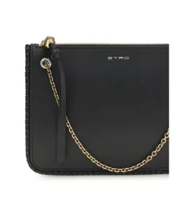 Women's Leather Crossbody Clutch N0000 Calf Bos Taurus Clutches Black