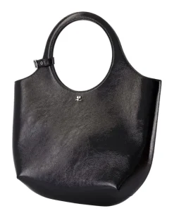 Women's Leather Top Handle Bag Black