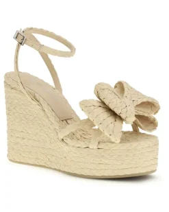 Women's Le Cadeau Raffia Wedge Sandals Neutral Beige