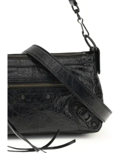 Women's Le City Moto Mini Handbag Black Lamb Ovis Aries Handbags Hand Bags