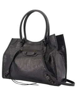 Women's Le City Tote S Shoulder Bag - Leather Black Lambskin Shoulder-Hobo-Bags