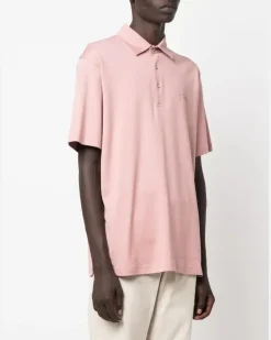 Women's Logo-Embroidered Cotton Polo Shirt Aw23 M Pink