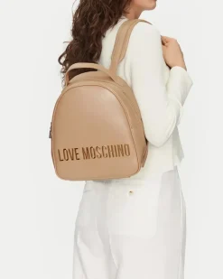 Women's Logo Lettering Backpack Beige Bags > Backpacks