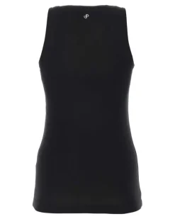 Women's Logo-Printed Cotton Tank Top Black Sweater