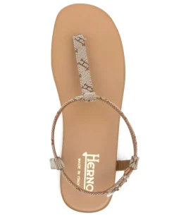Women's Logo-Print Sandals Ss25 W Taupe