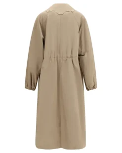 Women's Long Ottoman Trench Fango Polyester; Cotton Coats Beige