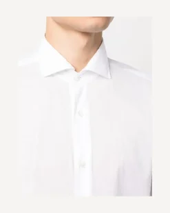 Women's Long-Sleeve Stretch-Cotton Shirt Ss23 M White