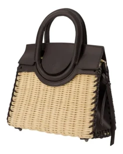 Women's Maude Mini Top Handle Bag Beige Raffia
