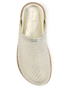 Women's Mesh Sabot Platino Upper: Fabric; Sole: Rubber Sandal Gold