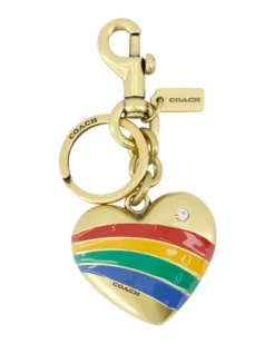 Women's Metal Heart Keyring Leather Multi Accessories Keychains Gold