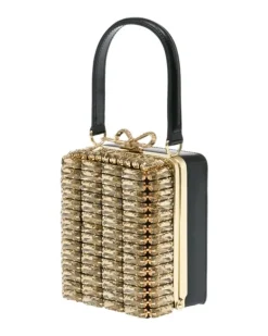 Women's Metal Woven Mini Bag Gold