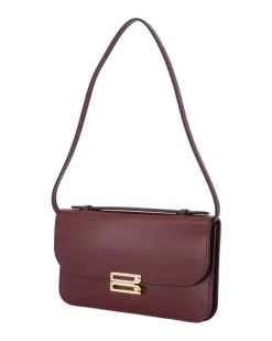 Women's Midi Dorian Pochette Shoulder Bag Burgundy Calfskin
