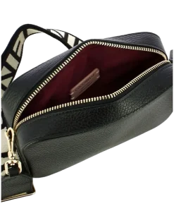 Women's Mini Crossbody Bag Black Cowhide | Ribbon: Polyester Crossbody-bags