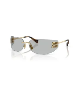 Women's Miu Sunglasses Grey-Gold Metal Eyewear - Grey/gold Gray