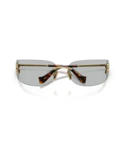 Women's Miu Sunglasses Grey-Gold Metal Eyewear - Grey/gold Gray