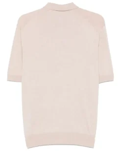 Women's Mélange-Effect Polo Shirt Beige Ss25 M