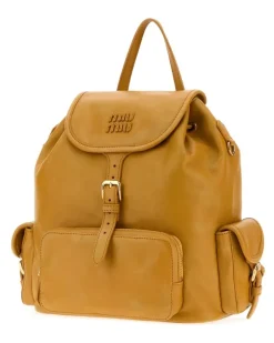 Women's Nappa Leather Backpack Mustard
