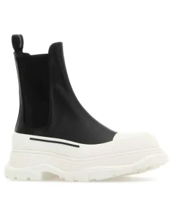 Women's Nappa Leather Chelsea Boot Black Shoe Textile Upper