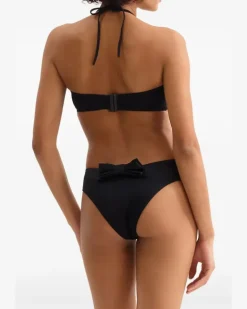 Women's Organza Bow-Detail High-Cut Briefs Aw25 W Black