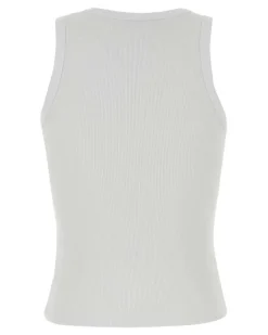 Women's Paris Tank Top White Cotton Elastane Sweater