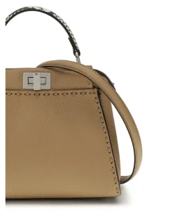 Women's Peekaboo Mini Handbag Cappucc+roccia+p Calf Leather Bos Taurus Handbags Hand Bags peekaboo Beige