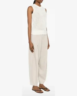 Women's Perforated-Knit Top Ss26 W White