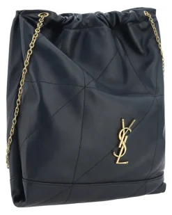 Women's Pochon Bucket Bag Nero Lamb Ovis Aries Shoulder Black