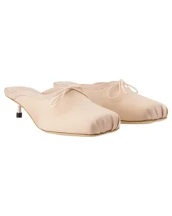 Women's Pointe Mules - Synthetic Beige Shoes