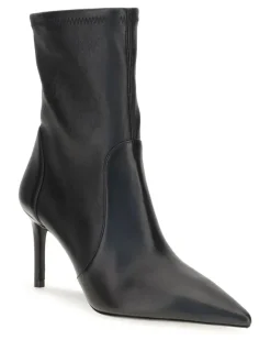 Women's Power Ankle Boots Black Calf Leather Bos Taurus