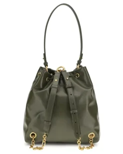 Women's Pulse Backpack Calfskin 7as Dark Olive Calf Leather Bos Taurus Backpacks Green