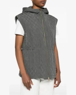 Women's Quilted Gilet Ss25 W Grey