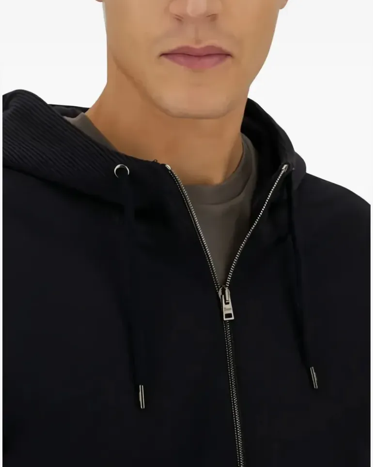 Women's Ribbed Panelled Zip-Front Hoodie Aw25 M