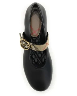 Women's Robin Leather Ballerinas Black Calf Bos Taurus Flat Shoes