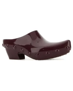 Women's Rubber Mule Heel Brown
